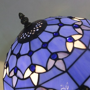 LongHuiJing 12Inch <b>Antique</b> Tiffany Style <b>Table</b> Light European Cassic Stained Glass Lamp Handcrafted Baroque <b>Bedside</b> Lights - Product Image 4