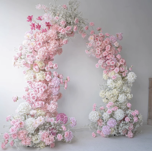 Noleggio per Feste: Composizione Floreale <span class=keywords><strong>Rosa</strong></span> per Sposa, con Gypsophila e Rose Bianche, Arco Floreale per Matrimonio, <span class=keywords><strong>Sfondo</strong></span> per Fotografia - Product Image 3