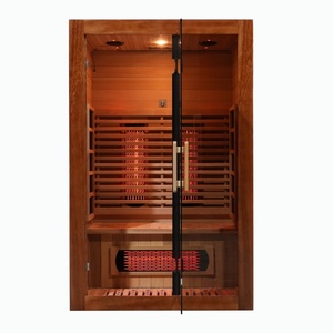 โรงงานขายส่ง ซาวน่าอินฟราเรดสำหรับ 2 คน รุ่นพรีเมียม สำหรับใช้ภายในอาคาร ดีไซน์หรูหรา คาร์บอนฟูลสเปกตรัม - Product Image 6