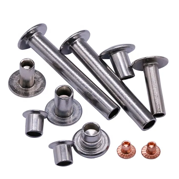 Free Sample Metal Custom Semi Tubular Solid Step Flat Round Countersunk Head M2 M3 M4 M5 M6 M8 Rivets For Fastening Leather Belt