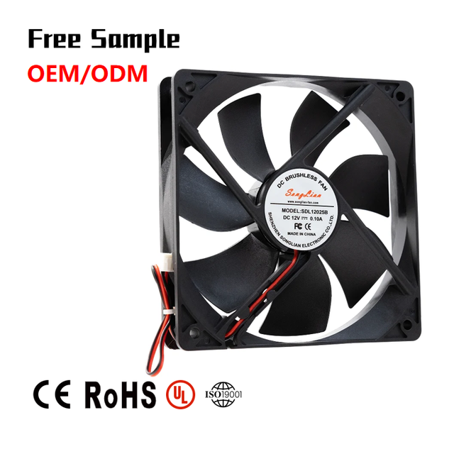 Professional Manufacturer 120Mm 25Mm High Speed Plastic Waterproof 5V 12V 24V 48V Ball Bearing Dc Axial Cooling Fan for Computer