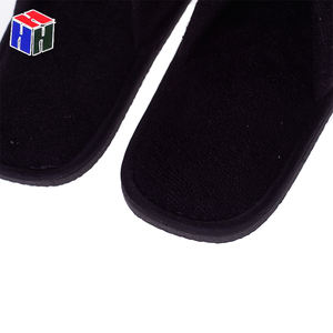Langlebig Komfortabel Einweg Hotel <span class=keywords><strong>Slipper</strong></span> Benutzer definiertes Logo EVA Sohle Anti Slip Schwarze Hausschuhe für Home Travel <span class=keywords><strong>Spa</strong></span> - Product Image 4