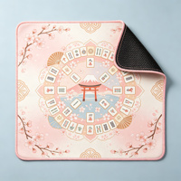 Tapis de Mahjong Rétro Boombox Musical Noir, Design Cassette Vintage, Antidérapant en Microfibre, Tapis de Table de Mahjong Américain pour 4 Joueurs