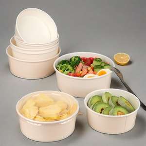 Tazón de Papel Biodegradable y Ecológico Personalizado para Llevar Comida, Recipiente de Papel Kraft para Alimentos, Tazón de Papel con Logotipo Personalizado - Product Image 1