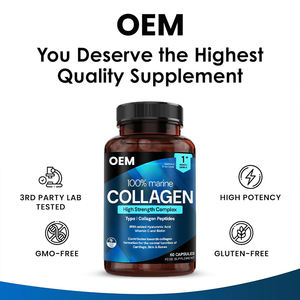 Capsules de peptides de collagène marin de qualité supérieure de type I avec supplément anti-âge à l'acide hyaluronique et à la vitamine <span class=keywords><strong>C</strong></span> - Product Image 2