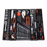 Ensemble de boîtes à outils pliables à trois couches en acier à haute teneur en carbone, clés à molette réglables, douilles 1/2, entretoises 4-40, valise à roulettes