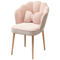 Chaise de maquillage rose design pétale à usage domestique dossier de luxe table de toilette Nail Art tabouret chaise de salon en métal