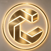 Lettres rétroéclairées LED personnalisées, logo 3D, logo doré, lettres dorées, lettres LED, enseigne lumineuse LED, enseigne éclairée LED, enseigne LED