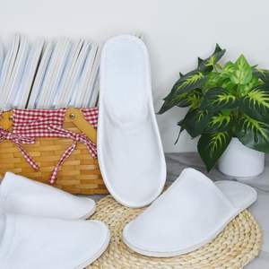 Chaussons jetables pour invités, blancs, antidérapants, en coton, en vrac, pour femmes, hommes, hôtel, spa, voyage, sans chaussures, maison - Product Image 3