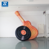 Guitarra Inflable Gigante Personalizada, Modelo de Disco de Vinilo, para Decoración de Escenarios en Eventos y Festivales de Música al Aire Libre
