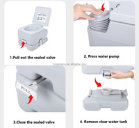 Toilettes de camping portables étanches toutes saisons 20L avec système de chasse d'eau, toilettes mobiles en plastique pour caravane, camping-car, voyage, approvisionnement OEM B2B