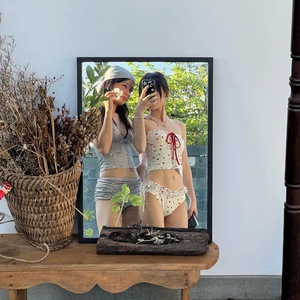 Maillot de bain de vacances pour meilleures amies, style sling imprimé, avec effet push-up pour petites poitrines, idéal pour la baignade, cache-ventre amincissant, style doux et charmant - Product Image 2