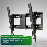 Soporte de Pared Fijo de Hierro Resistente para TV LCD de 65-90 Pulgadas, Certificado RoHS, Color Negro, Marca NB, Uso Comercial, Venta al Por Mayor