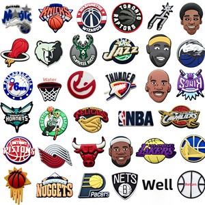 Breloques de chaussures en caoutchouc style équipe de basketball Croc-border, boucles florales - Embellissements pour sandales, DIY inspiré des équipes - Product Image 5