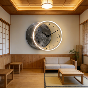 <span class=keywords><strong>Horloge</strong></span> Murale LED en Porcelaine Cristalline Créative, Motif Lune, Art Abstrait <span class=keywords><strong>Modulaire</strong></span> pour Salon, Décoration Intérieure, Impressions HD Personnalisables, Vente Chaude - Product Image 2