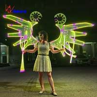 Ailes d'ange LED lumineuses, accessoire de costume pour spectacle de danse sur scène, festival, concert, fête, mariage, événement, défilé, cosplay