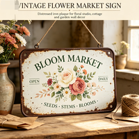 En gros, Art mural décoratif de luxe contemporain en fer UV, motif marché aux fleurs, pour jardin, remise de diplôme, Nouvel An, anniversaire