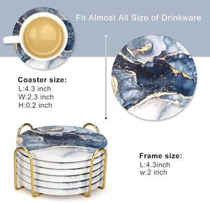แผ่นรองจานเซรามิกไวนิลเรโทร6ชิ้นแผ่นรองจานอาหารและที่วางแก้วกาแฟกันลื่นจากซัพพลายเออร์ - Product Image 4