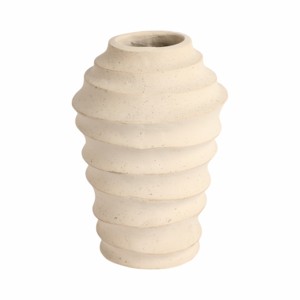 Vaso Scultoreo Scanalato Ecomix, Vaso Moderno per Fiori da Esposizione in Soggiorno con Texture Stratificata - Product Image 1