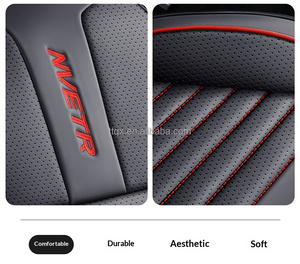 Fundas de Asiento de Coche de Cuero Nappa Negro, Juego Completo Compatible con Audi A3 Q3 Q5 <span class=keywords><strong>Citroen</strong></span> <span class=keywords><strong>C4</strong></span>, Decoración Interior de Auto Resistente a la Decoloración - Product Image 3