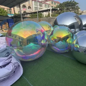 Iridescent Small And Big Sizes 40cm-3m Event Decoration Plastic Ball Clear Plastic Ball Giant PVC Inflatable Mirror Ball