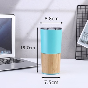 Tasse isotherme portable en acier inoxydable 304 avec coque en bambou résistante à la chaleur pour café, lait et eau – Vente en gros - Product Image 6