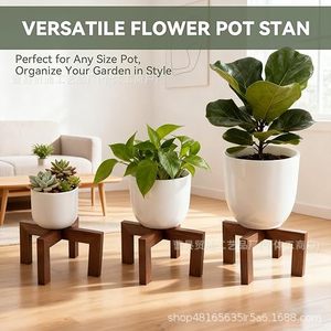 Soporte moderno para plantas de madera de pino, estructura resistente para uso en interiores y exteriores del hogar. - Product Image 3