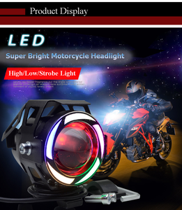 مصباح أمامي LED للدراجات النارية U7 بقوة 125 واط و3000 لومن، إضاءة أمامية 12 فولت، مصباح RGB للقيادة، إضاءة زخرفية، كشافات للدراجات النارية - Product Image 2
