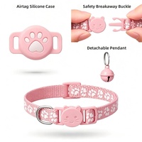 Kalung Pelacak Kucing Peliharaan Kompatibel dengan IOS Tahan Air Apple Find My Tracker Reflektif Nilon