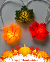 Guirlande lumineuse LED en forme de feuille d'érable pour la décoration d'automne, lumières 3D en forme de feuille d'érable pour Thanksgiving, éclairage décoratif pour fête, véranda et fêtes