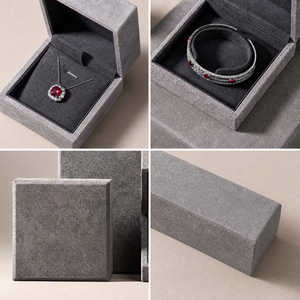 Zebopak <b>Grey</b> Stone Texture Jewelry <b>Box</b> Set with Necklace Ring Bracelet <b>Storage</b> Case Eco Friendly Jewelry Packaging Factory - Product Image 3