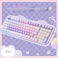 Cute MAO-Profile Lime/Strawberry/Grape Mousse Cake Keycaps Tri-mode Wireless (BT/2.4GHz/Wired) Custom Mechanical Keyboard