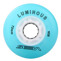 Ruedongle Roues de patins à roulettes lumineuses 64mm 72mm 80mm en PU scintillant avec noyau PP ABEC 7, accessoires de patinage personnalisables avec logo
