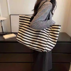 Sac fourre-tout personnalisé grande capacité à rayures, sac à bandoulière unique pour maman, nouveau sac en toile pour femme - Product Image 5