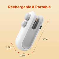 Scelleuse sous vide portable USB rechargeable, mini scelleuse manuelle pour sacs alimentaires en plastique avec coupe-sac thermique et clip, machine à sceller les sacs