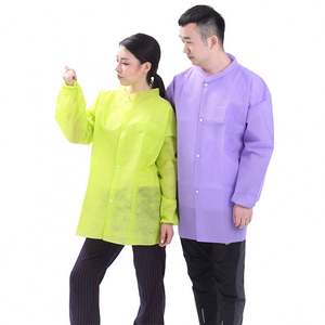 निट कफ लैब कोट डिस्पोजेबल कोट एसबीपीपी लैब कोट - Product Image 2