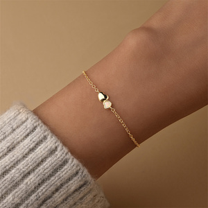 Fashion Simple Ins Stylefashion Simple Ins Style love Zircon Bow Double love <b>Opal</b> Combined with Smooth element <b>Bracelet</b> - Product Image 3