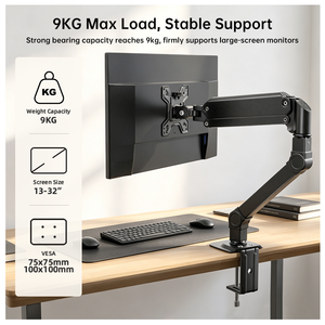 Soporte de Brazo Ajustable para Monitor de Escritorio para Pantallas de 13-32 Pulgadas, Capacidad de 9 kg, <span class=keywords><strong>VESA</strong></span> 75x75/100x100, Soporte Ergonómico Compatible con OEM - Product Image 1