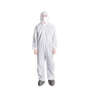 Quần áo bảo hộ dùng một lần với màng PP thoáng khí chống bụi dán chân dính liền đai bảo vệ quần áo an toàn - Product Image 1