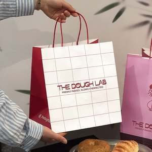 Customized Logo Disposable Greaseproof Packaging for Food White <b>Paper</b> Sandwich Bread Dessert Baking Bag with Lamination Printing - Product Image 2