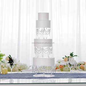 Vente chaude nouveau support de gâteau en acrylique à trois couches romantique mariage fête d'anniversaire décoration accessoires Dessert présentoir décoration - Product Image 2