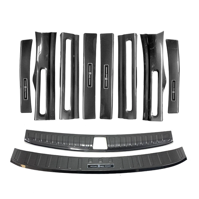 Newest Door Sill Plate Cover for NIO EC6 2023-2024 Carbon Fiber Patterned Rear Guard Plate Welcome Pedals