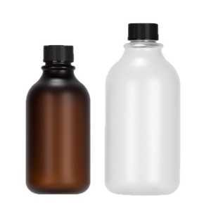 Bouteille décanter ronde marron 300 ml, bouteille mate 500 ml pour démaquillant, tonique, soins de la peau, emballage cosmétique avec bouchon - Product Image 1
