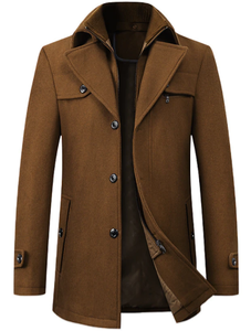 Áo khoác dạ nam cao cấp chất liệu len pha, màu trơn, dáng dài, cổ đôi, ấm áp, mù<span class=keywords><strong>a</strong></span> thu đông mới. - Product Image 5