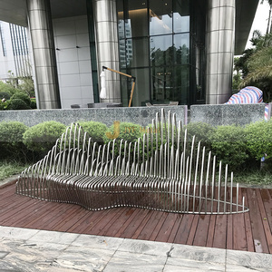 ANW138 escultura de decoración personalizada de acero inoxidable 304 artesanías hechas a mano de Metal para proyecto de ingeniería de paisaje - Product Image 3