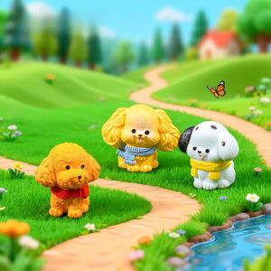 Miniatura de Paisaje, Cachorro de Peluche, Simulación de <span class=keywords><strong>Animal</strong></span>, Artesanía de Resina, Decoraciones DIY, Mini Adornos para Coche y Escritorio - Product Image 2