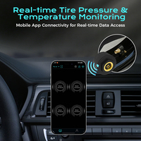 Système de surveillance de la pression des pneus sans fil TPMS pour voiture avec application mobile 2,4 GHz, alarme automatique, technologie BLE 5.0 universelle avec 4 capteurs