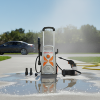 Laveuse de voiture électrique haute pression 1800W argentée, directement d'usine, avec canon à mousse, lance métallique et construction en plastique – Vente en gros