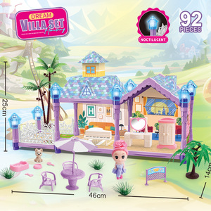 El Mejor Regalo para Niños, Juego de Muebles de Villa Luminosos de Lujo, Juego de Imitación, 401 Piezas, Villa de Ensamblaje DIY, Castillo con Luz - Product Image 2