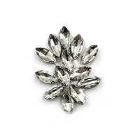 En gros, Applique de strass thermocollante 3D extensible en verre cristal, motifs feuille et fleur, pour vêtements et accessoires de chaussures